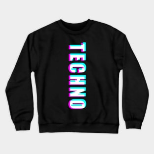 3D Techno Text - Upright Crewneck Sweatshirt